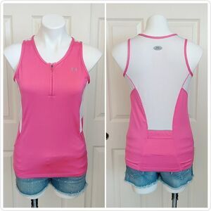 Under Armour 1/4 zip fitted athletic tank top sz L